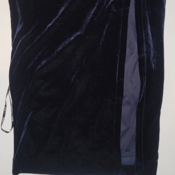Bardot Cara Asymmetrical Dress Suede Blue Size Large - Picture 8 of 10
